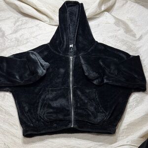 Hippie rose Black Zip-Up Hoodie for teen size L